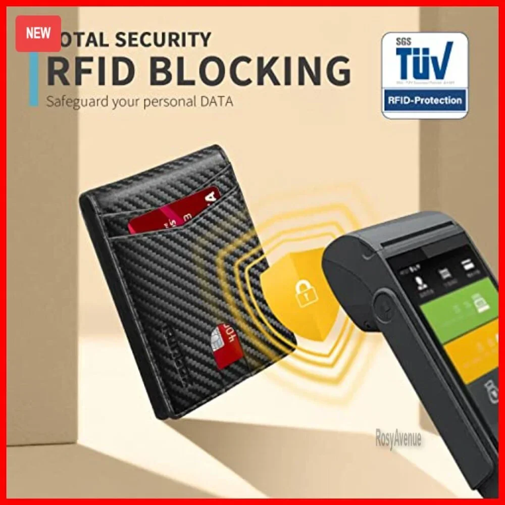 Slim RFID Leather Wallet with 2 ID Windows and 15 Card Slots